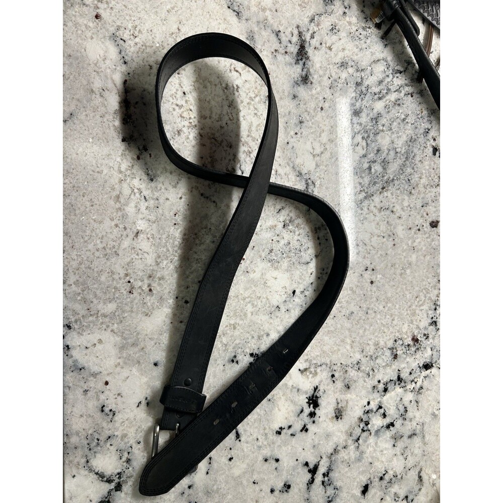 Carhartt Genuine Leather Belt Size 40 Black Silver Buckle Work Casual @ 2”